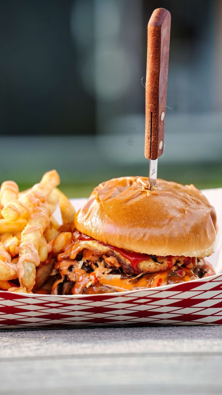 The Dominican Chimiburger from Típico Sweet & Salt in Wilkes-Barre, PA